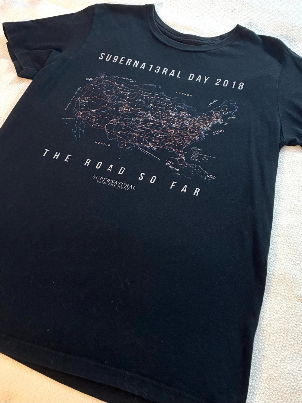 Supernatural 'The Road So Far' Black Graphic Tee